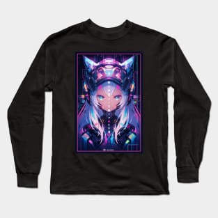 Anime Cat Girl | Quality Anime Design | Chibi Cat Girl Miaw | Manga Anime Art Long Sleeve T-Shirt